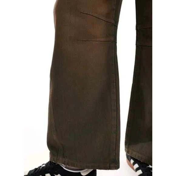 NEW Free People We the free Barrel Jeans good luck coated Size 26 Brown NWT $178 - Picture 3 of 10